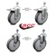 Service Caster 6 Inch Thermoplastic Rubber Swivel 1/2 Inch Stem Caster Total Lock Brake SCC, 2PK SCC-TSTTL20S614-TPRB-121315-2-S-2 - alternate 3